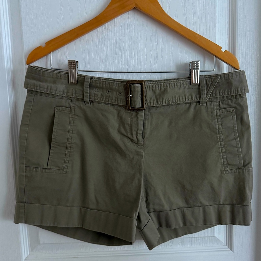 The Limited Olive Green Women's Shorts with belt.